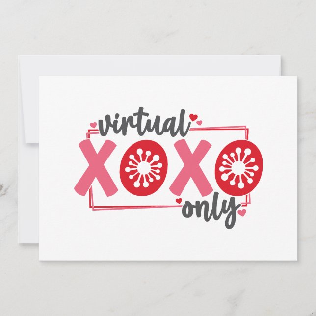 Cartes Pour Fêtes Annuelles XOXO virtuel uniquement | Funny Quarantine Valenti (Devant)