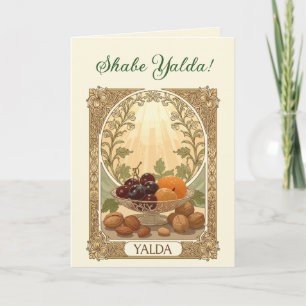Cartes Pour Fêtes Annuelles Yalda Noix et Fruit Chelle Nuit Solstice d'Hiver