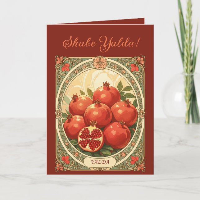 Cartes Pour Fêtes Annuelles Yalda Pomegranate The Darkest Night Celebration (Devant)