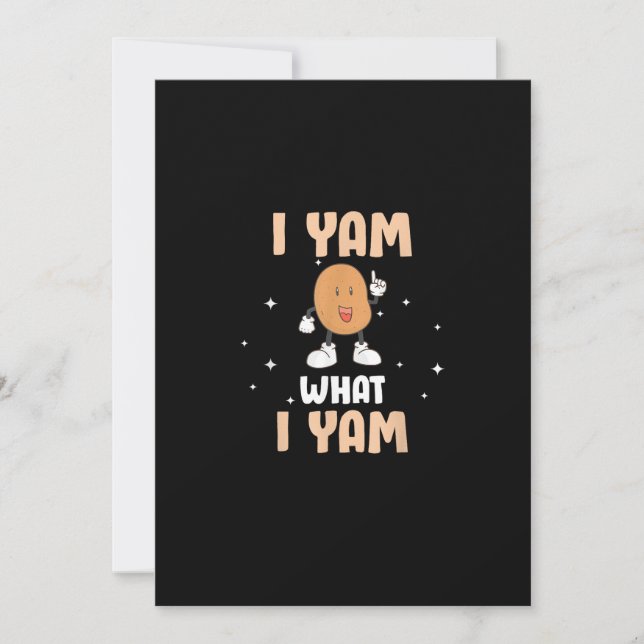 Cartes Pour Fêtes Annuelles Yam What I Yam Funny Potato Pun Thanksgiving (Devant)