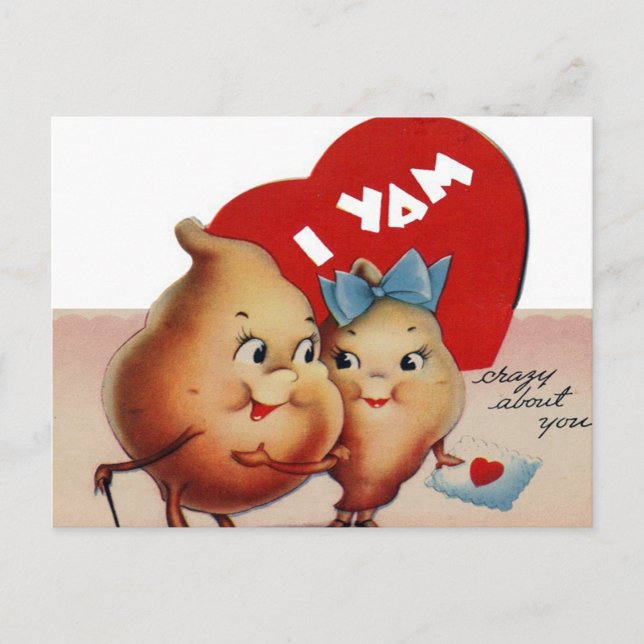 Cartes Pour Fêtes Annuelles yams rétro vintage Valentine (Devant)