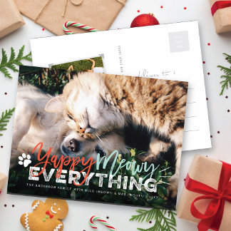 Cartes Pour Fêtes Annuelles Yappy Meowy Everything Chien et chat Animateur de