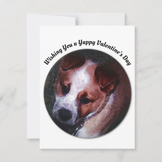 Cartes Pour Fêtes Annuelles Yappy Puppy Valentines Day Peinture numérique (Devant)