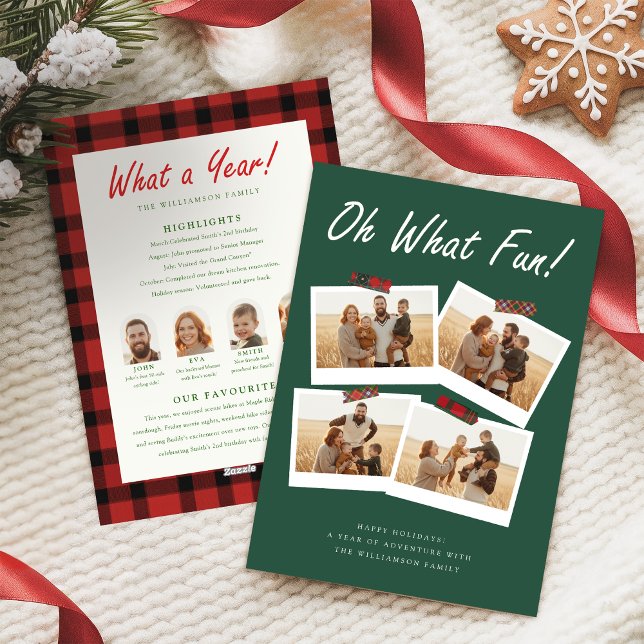 Cartes Pour Fêtes Annuelles Year in Review Family Photo Collage Christmas (Créateur téléchargé)