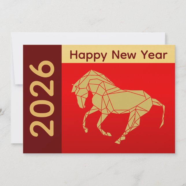 Cartes Pour Fêtes Annuelles Year of the Horse 2026 - Chinese lunar New Year (Devant)