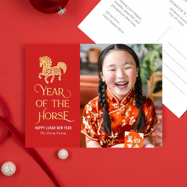 Cartes Pour Fêtes Annuelles Year Of The Horse Chinese New Year Postcard (Créateur téléchargé)
