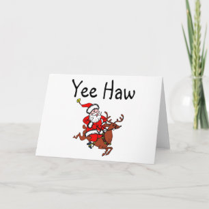 Cartes Pour Fêtes Annuelles Yee Haw Christmas Cowboy Père Noël