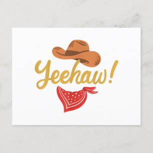 Cartes Pour Fêtes Annuelles Yeehaw Cowboy Cowgirl Western Country Rodeo