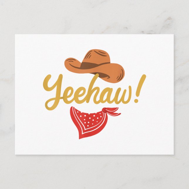 Cartes Pour Fêtes Annuelles Yeehaw Cowboy Cowgirl Western Country Rodeo (Devant)
