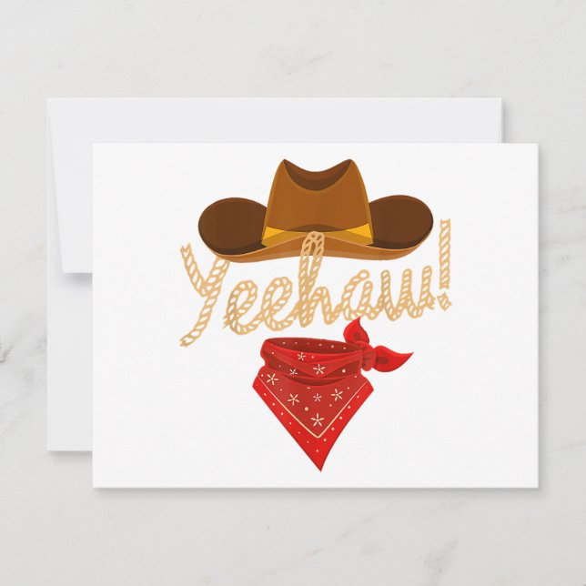 Cartes Pour Fêtes Annuelles Yeehaw Western Country Howdy Southern Cowboy Yee H (Devant)