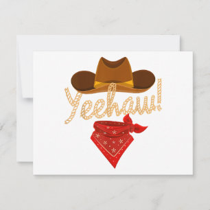 Cartes Pour Fêtes Annuelles Yeehaw Western Country Howdy Southern Cowboy Yee H