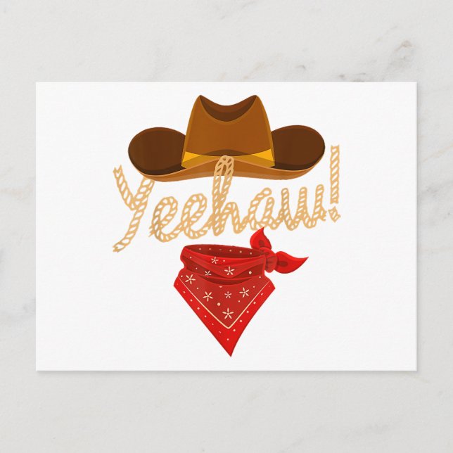 Cartes Pour Fêtes Annuelles Yeehaw Western Country Howdy Southern Cowboy Yee H (Devant)