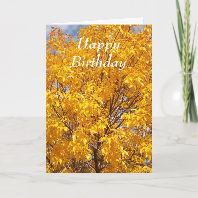 Cartes Pour Fêtes Annuelles Yellow Autumn Glory - Customized (Devant)