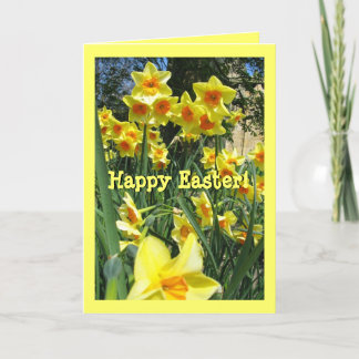 Cartes Pour Fêtes Annuelles Yellow Easter Daffodil Field Custom