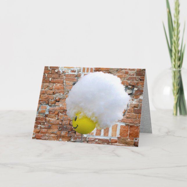 Cartes Pour Fêtes Annuelles Yellow Happy Face Antenne Topper, Casquette de nei (Devant)