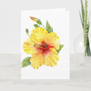 Cartes Pour Fêtes Annuelles Yellow Hibiscus Botanical
