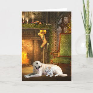 Cartes Pour Fêtes Annuelles Yellow lab Christmas