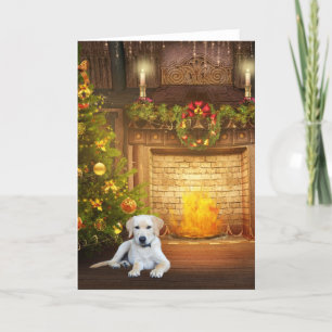 Cartes Pour Fêtes Annuelles Yellow lab Christmas