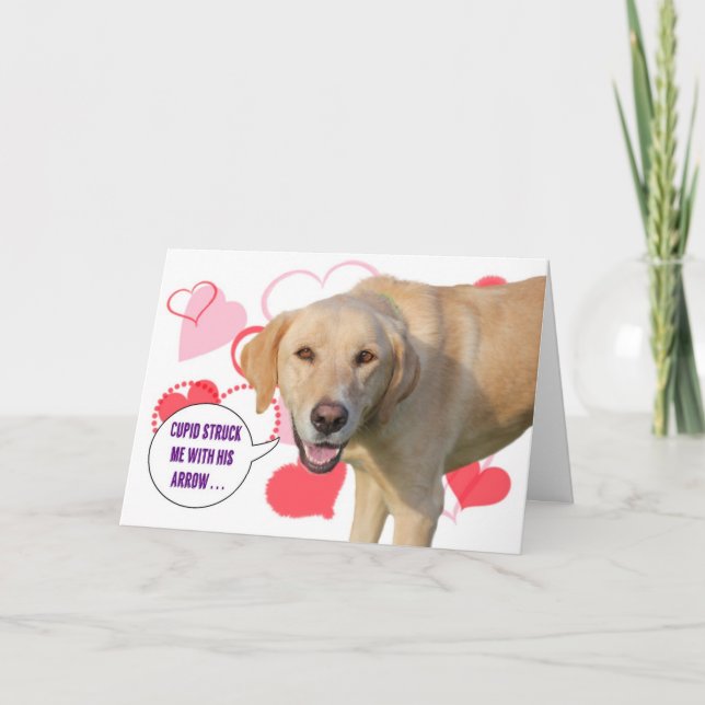 Cartes Pour Fêtes Annuelles Yellow Labrador Retriever Valentine's Day Card (Devant)
