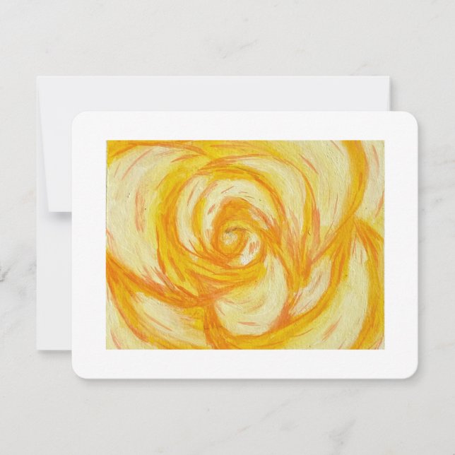 Cartes Pour Fêtes Annuelles Yellow Rose abstract original artwork (Devant)