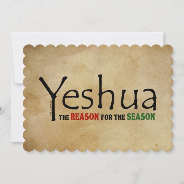 Cartes Pour Fêtes Annuelles Yeshua (Jésus) Noël Raison de la saison (Devant)