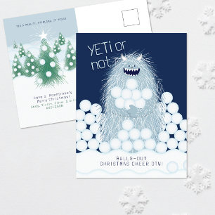 Cartes Pour Fêtes Annuelles Yeti ou pas, Noël à fond de train