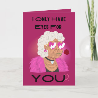 Cartes Pour Fêtes Annuelles Yeux pour vous vieille femme avec rose Saint Valen