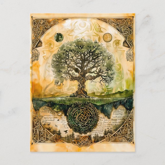 Cartes Pour Fêtes Annuelles Yggdrasil l'arbre nordique de la vie (Devant)