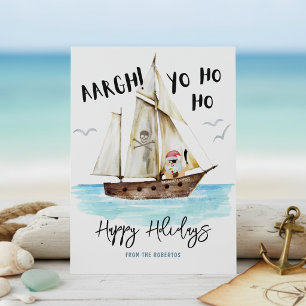 Cartes Pour Fêtes Annuelles Yo Ho Ho Papa Noël Pirate de Noël 