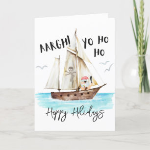 Cartes Pour Fêtes Annuelles Yo Ho Ho Pirate Père Noël Noël