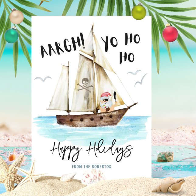 Cartes Pour Fêtes Annuelles Yo Ho Ho Pirate Père Noël Noël (Créateur téléchargé)
