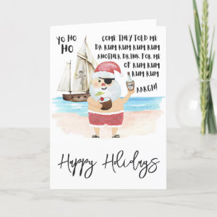 Cartes Pour Fêtes Annuelles Yo Ho Ho Pirate Père Noël Rum Christmas