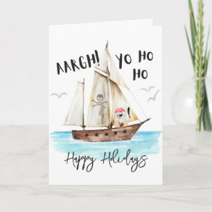 Cartes Pour Fêtes Annuelles Yo Ho Ho Pirate Santa Noël