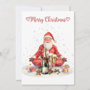 Cartes Pour Fêtes Annuelles Yoga Christmas Santa Claus posant Yoga Holiday
