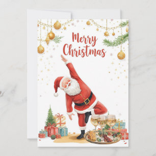 Cartes Pour Fêtes Annuelles Yoga Christmas Santa Claus posant Yoga Holiday