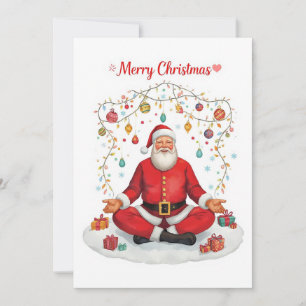 Cartes Pour Fêtes Annuelles Yoga Christmas Santa Claus posant Yoga Holiday