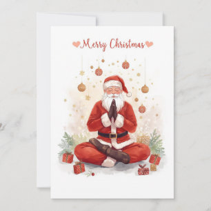 Cartes Pour Fêtes Annuelles Yoga Christmas Santa Claus posant Yoga Holiday