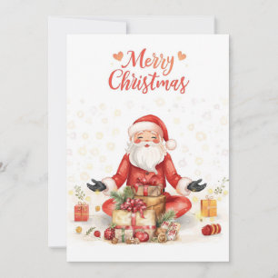 Cartes Pour Fêtes Annuelles Yoga Christmas Santa Claus posant Yoga Holiday