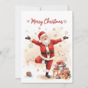 Cartes Pour Fêtes Annuelles Yoga Christmas Santa Claus posant Yoga Holiday