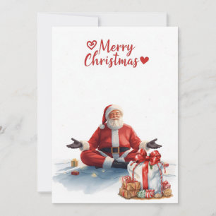 Cartes Pour Fêtes Annuelles Yoga Christmas Santa Claus posant Yoga Holiday