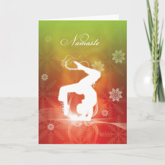 Cartes Pour Fêtes Annuelles Yoga de Noël (Devant)