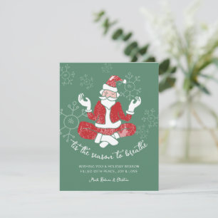Cartes Pour Fêtes Annuelles Yoga Festif Père Noël Saison pour Respirer