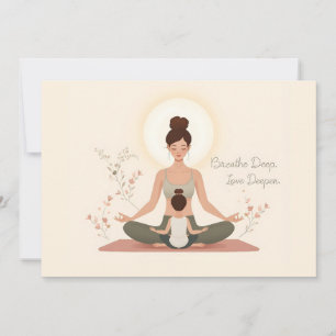 Cartes Pour Fêtes Annuelles Yoga Méditation Art Mère Enfant
