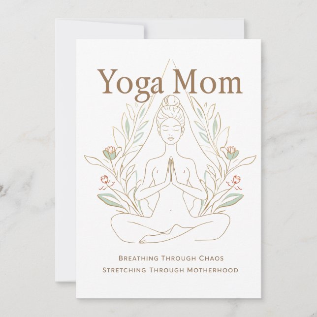 Cartes Pour Fêtes Annuelles Yoga Mom Breathing Through Motherhood (Devant)