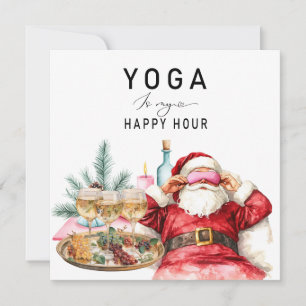 Cartes Pour Fêtes Annuelles Yoga Noël Père Noël Poser respirer