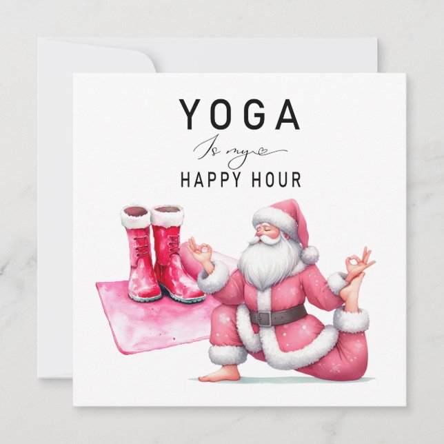 Cartes Pour Fêtes Annuelles Yoga Noël Père Noël Poster (Devant)
