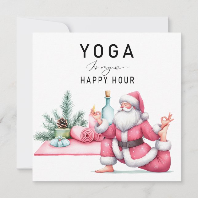 Cartes Pour Fêtes Annuelles Yoga Noël Père Noël Poster (Devant)
