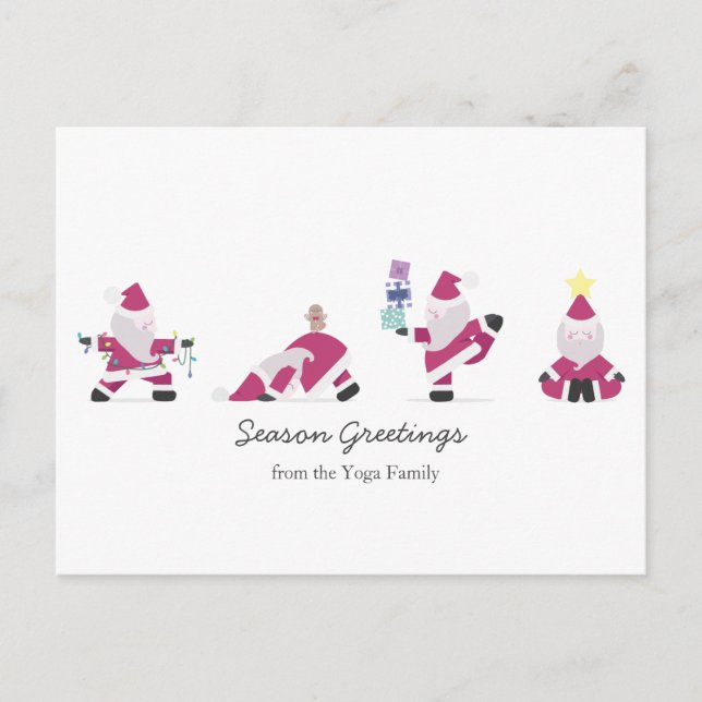 Cartes Pour Fêtes Annuelles Yogi Père Noël Funny Yoga Pun Noël (Devant)