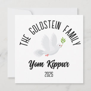 Cartes Pour Fêtes Annuelles Yom Kippour Fête juive Nom de famille personnalisé
