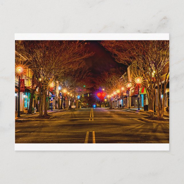 Cartes Pour Fêtes Annuelles york-sud carolinawhite rose ville lumière de Noël (Devant)